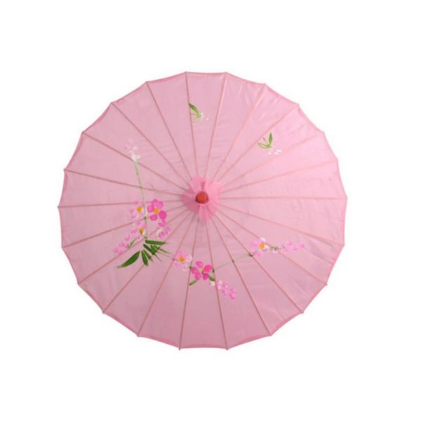 Ombrelle traditionnelle en papier huilé de couleur rose