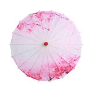Ombrelle classique style chinois à fleur rose