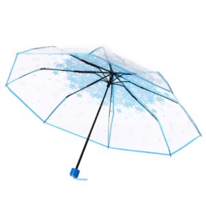 Parapluie transparent bleu