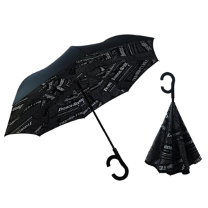 Parapluie inversé motif journal