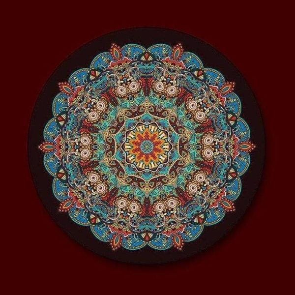 Tapis Mandala Fleur de Lotus Noir et Bleu Boheme - Royal Lotus