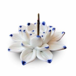 porte-encens-bouddhiste-blanc-bleu-royal-lotus