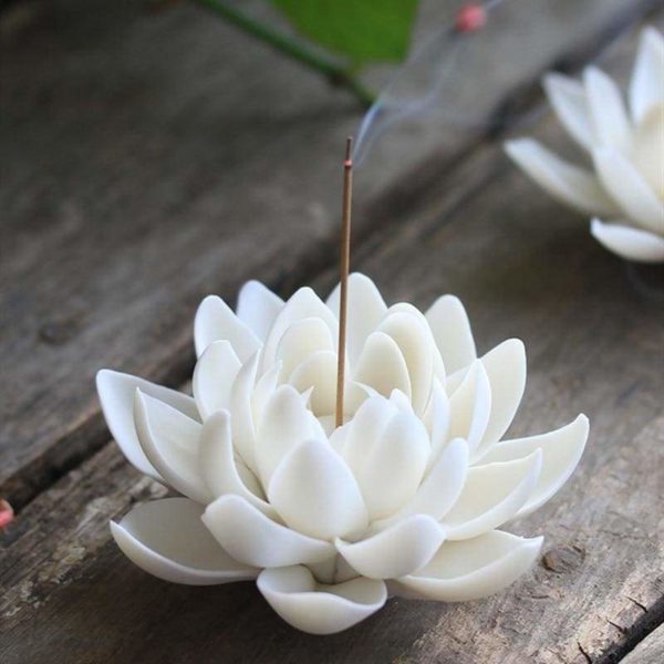 Porte-Encens Fleur de Lotus Blanc Bouddhiste - Royal Lotus