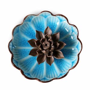 fleur-plante-petale-porte-encens-lotus-zen-turquoise-marron