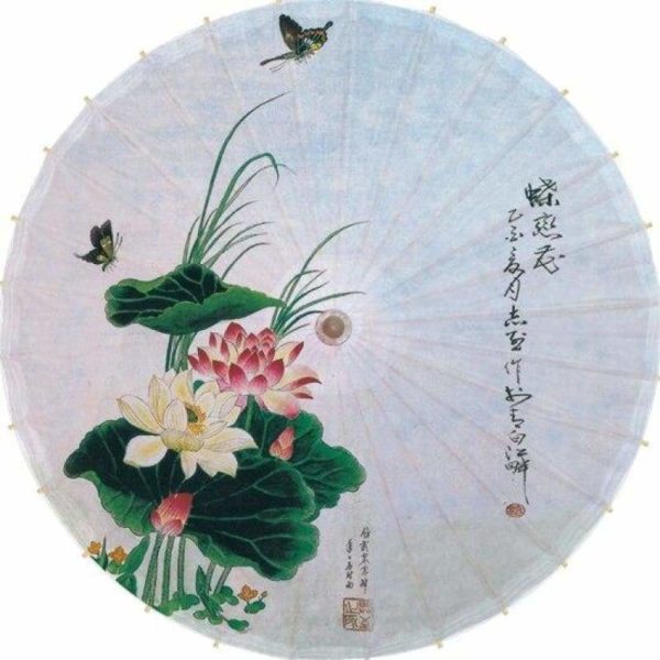 Parapluie Fleur de Lotus Asiatique Papillon - Royal Lotus