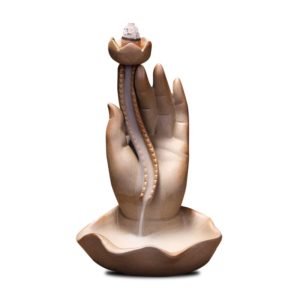 encensoir-bouddhiste-ceramique-marron-royal-lotus