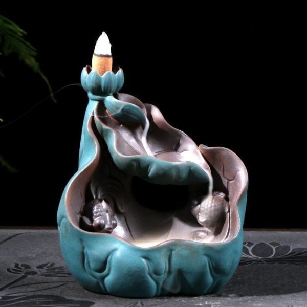 Porte-Encens Fleur de Lotus Aromathérapie Bleu - Royal Lotus
