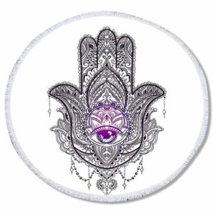 Tapis de plage main de Fatma œil violet- Royal Lotus