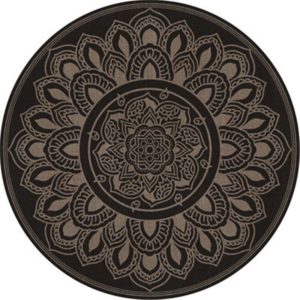 Tapis Mandala Fleur de Lotus Noir Doré - Royal Lotus