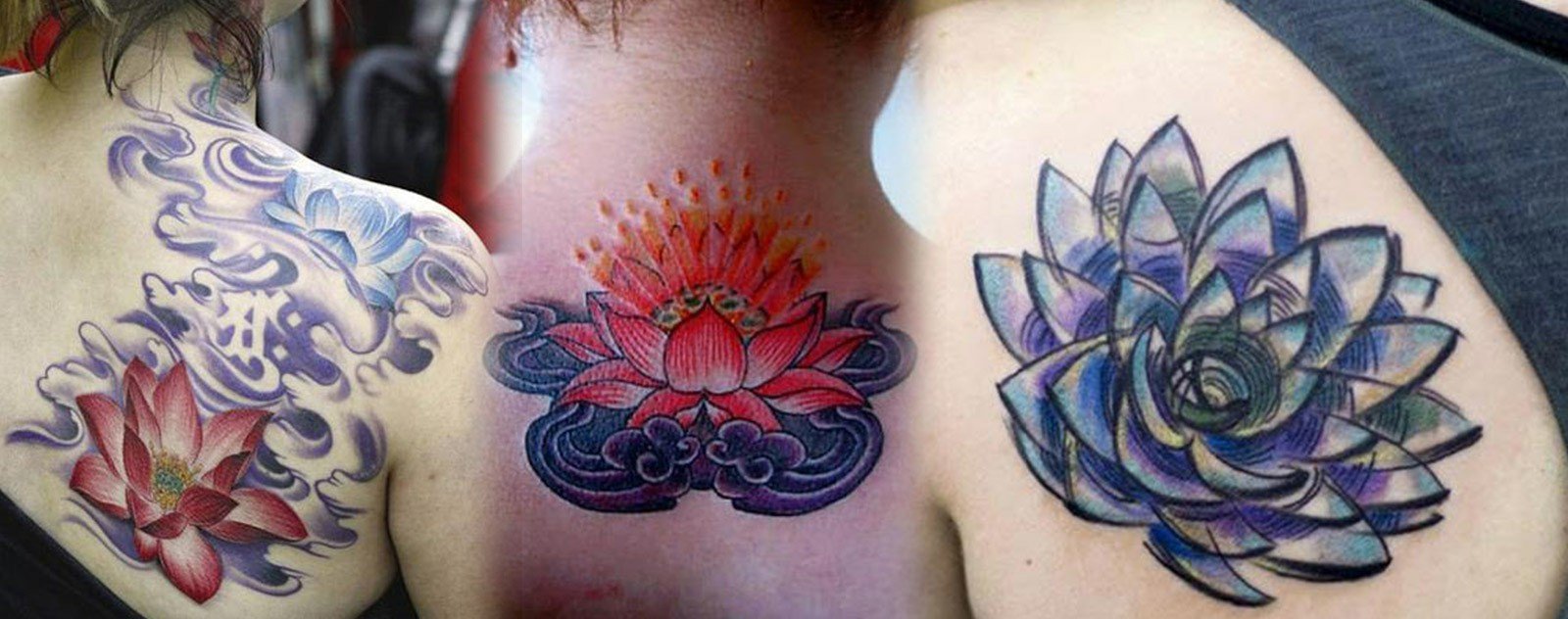 papillon coloré flowers tatouage fleure de lotus 