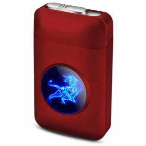 Briquet Électrique USB et Boîte pour Cigarettes Rouge