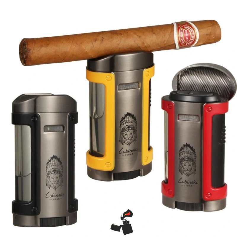 Briquet Support Cigare Flamme 4 Jets
