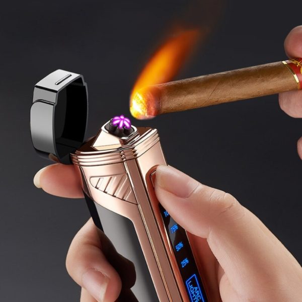 Briquet Tempête USB à Double Arc Cigare