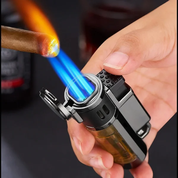 Briquet Turbo 4 Flammes Jet pour Cigare Flamme