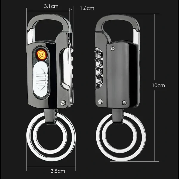 Briquet USB Porte-Clef Lampe Taille