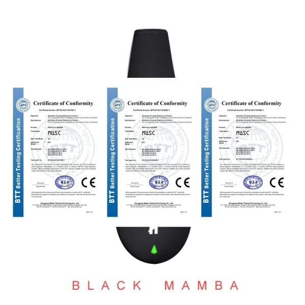 Vaporisateur Black Mamba Kit Certificat