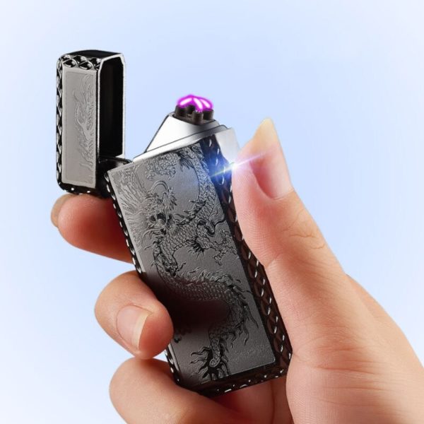 Briquet Électrique USB à Double Arc Ouvert
