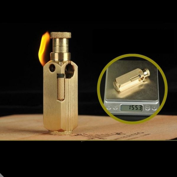 Briquet Essence Classique Laiton Fait Main