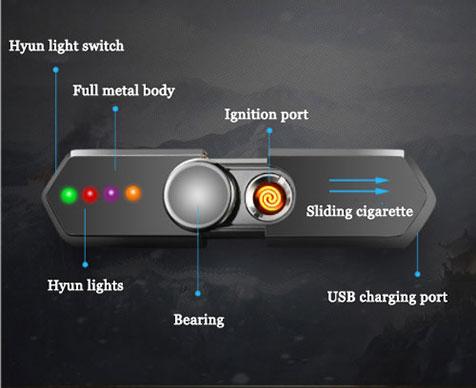 Briquet USB Hand Spinner LED