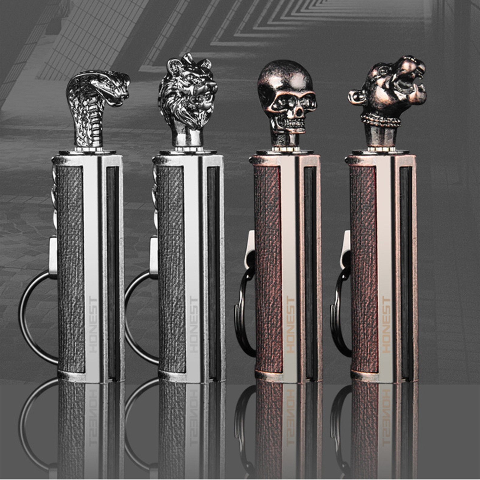 Sans Essence Inclus Briquet Allumette Permanent VVAY Avec Porte-Clefs - Métal - Sans Essence - Idée Cadeau Pour Homme Allume Gaz