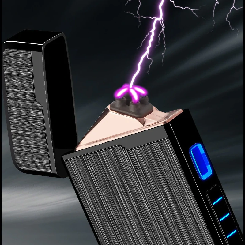 Briquet Rechargeable USB Briquet électrique Coupe-Vent Briquet Plasma  Briquet à Arc Briquet en métal adapté à la Maison, à la Cuisine et à  l'extérieur