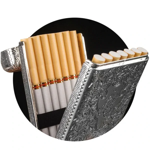 Etui à cigarettes Classique Plaqué Argent Ouvert