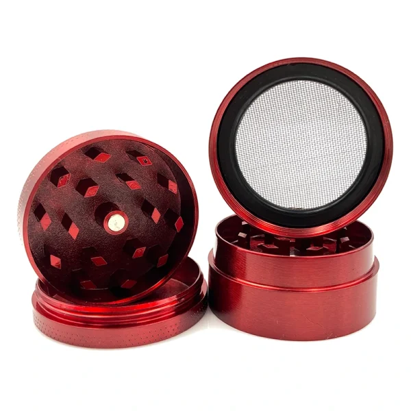 Grinder Weed 4 Couches 40mm Rouge Ouvert