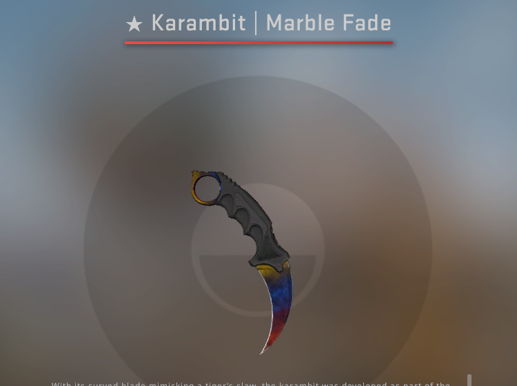 13. Karambit Marble Fade - Factory New (Fire and Ice)
