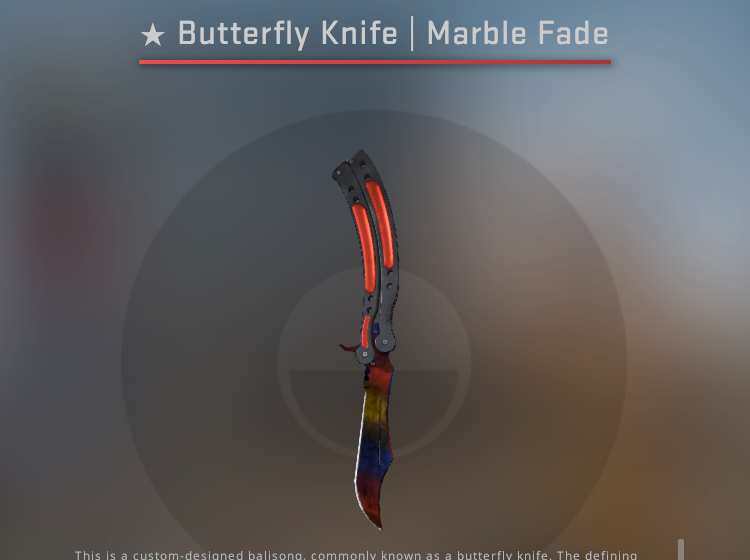 6. Butterfly Knife Marble Fade - Factory New