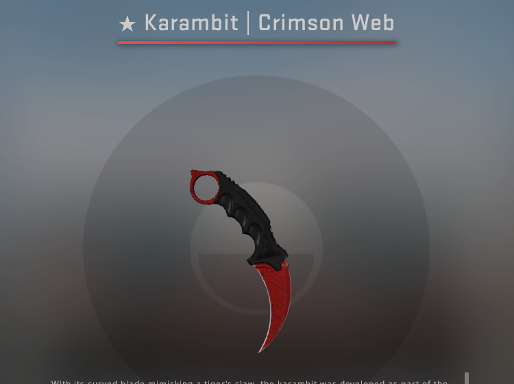 9. Karambit Crimson Web - Factory New