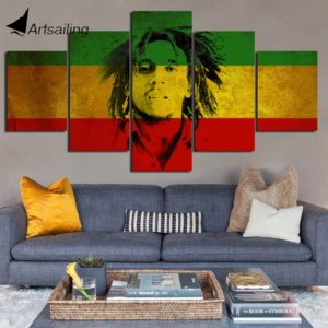 Impression Décorative 5 Pièces Bob Marley