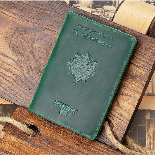 Étui passeport Français en Cuir