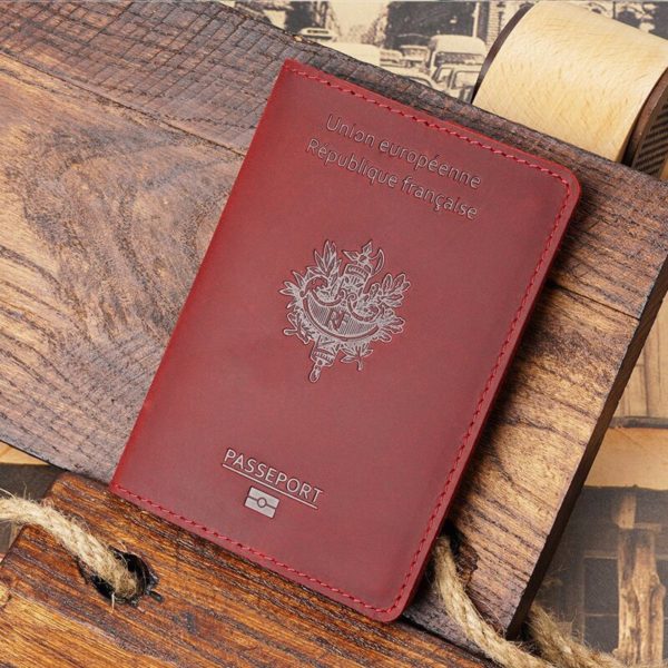 Étui passeport Français en Cuir