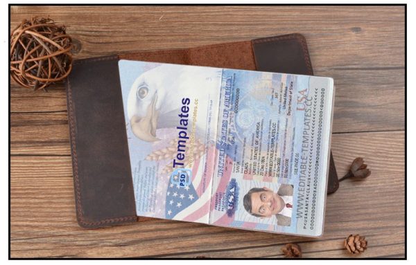 Étui pour Passeport d'Amérique en Cuir