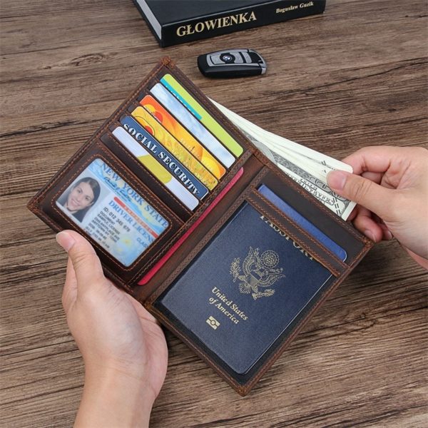 Protège-Passeport Portefeuille de Voyage en Cuir
