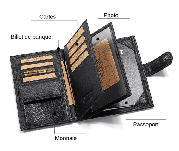 Protège Passeport d'Affaires en Cuir