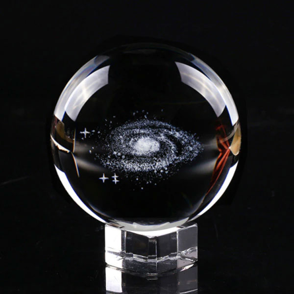 Globe en verre galaxie noir et blanc