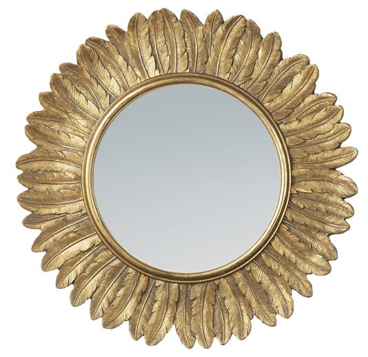miroir vintage aux fleurs d'or