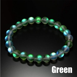 Bracelet pierre de lune multicolore vert