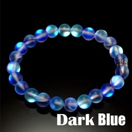Bracelet pierre de lune multicolore bleu foncé