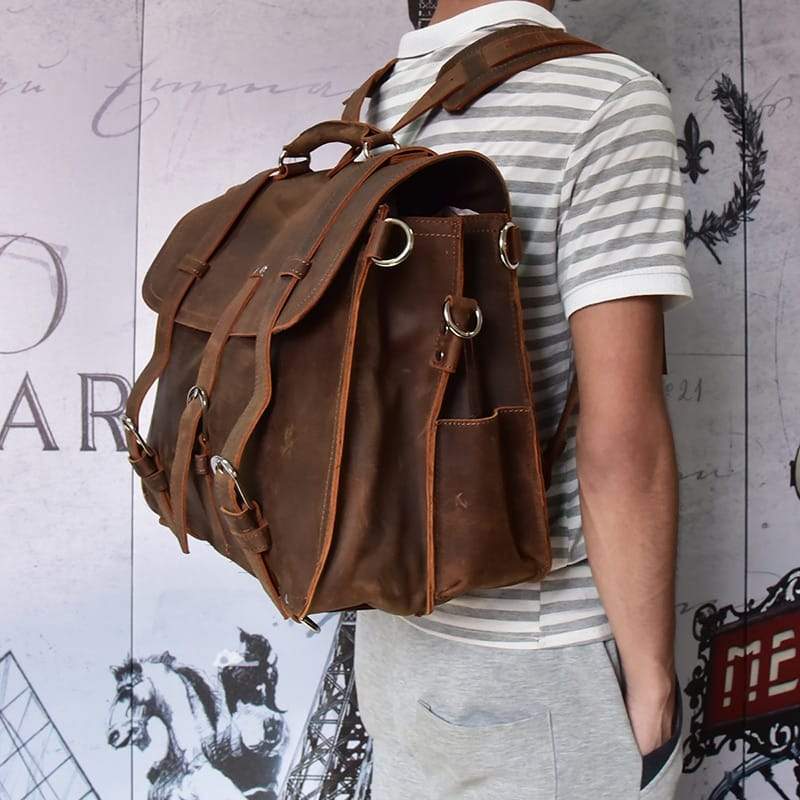 Sac à Dos de Voyage en Cuir Véritable 3 Sac à Dos de Voyage en Cuir Véritable