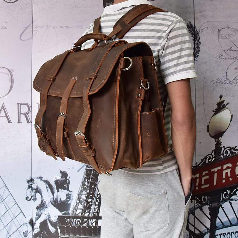 Sac à Dos de Voyage en Cuir Véritable 2 Sac à Dos de Voyage en Cuir Véritable