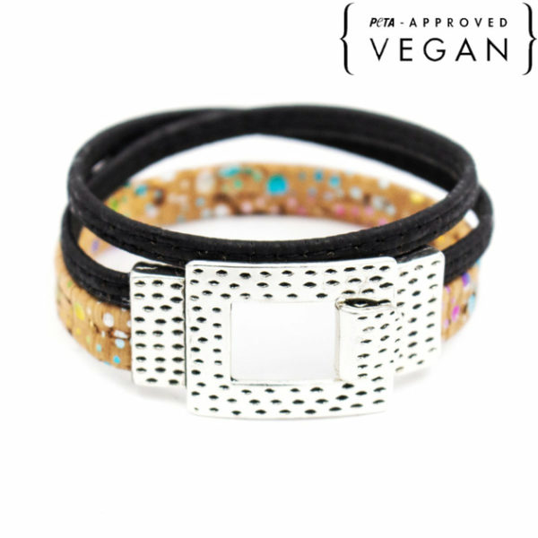 bracelet-vintage-en-liege-noir-et-naturel-couleurs-logo-approved-vegan