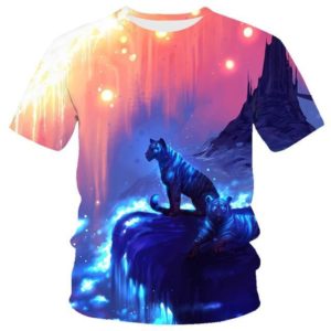 T-Shirt Tigre Coucher de Soleil