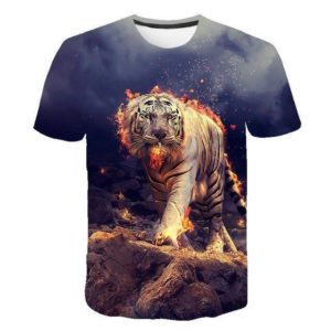 T-Shirt Tigre Enflammé