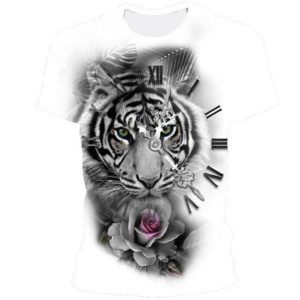 t-shirt tigre time fauve