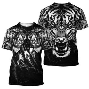 T-Shirt Tigre Démoniaque Noir & Blanc