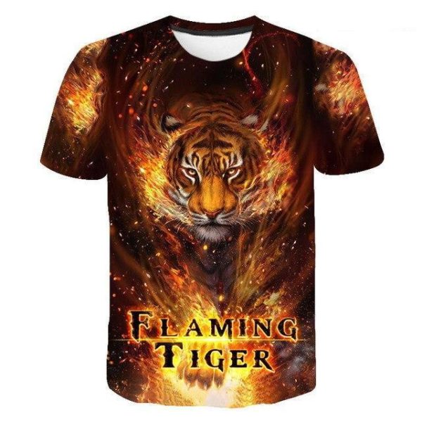 T-shirt Tigre Flaming Tiger