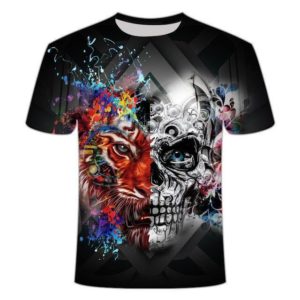 t-shirt tigre mi-skull