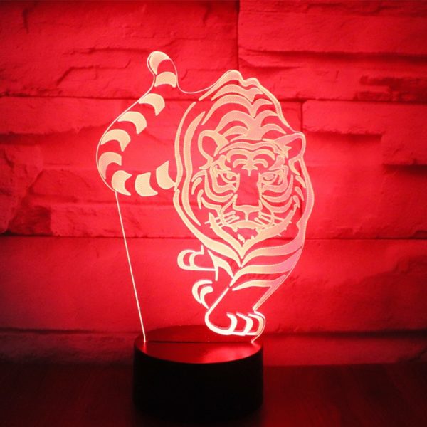 lampe tigre En chasse rouge